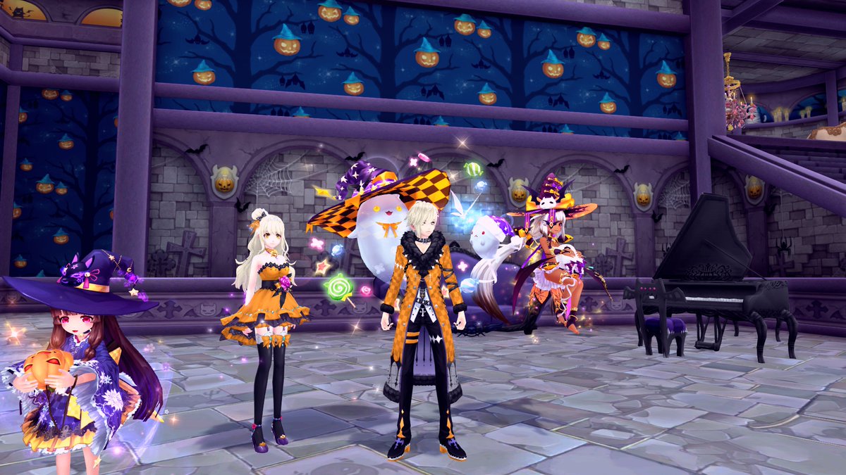 rixifaru's tweet photo. ハロウィンの時期なので、
パトナさんとのハロウィンSS！
ギターはピアノとあわせて弾きたかったのであって、
投げたかった訳ではない、気づけば投げていたが・・ https://t.co/2ZUmQUUGuK