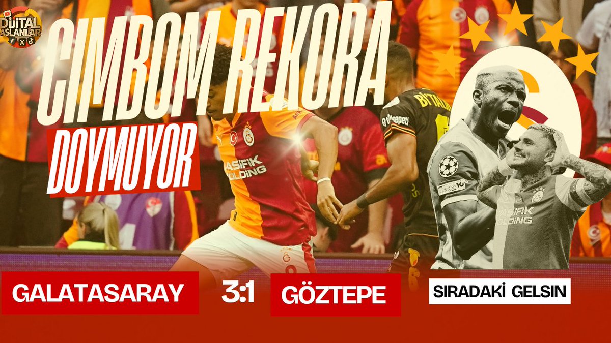 CİMBOM REKORA DOYMUYOR 💛❤️
Galatasaray 3️⃣-1️⃣ Göztepe
🔥 Icardi, Osimhen ve Sara resital verdi!
🏟️ RAMS Park yine bayram yerine döndü!
#Galatasaray #Cimbom #DijitalAslanlar #Osimhen #Icardi #Sara #AslanlarSahnede
Linke Tıkla  Katıl 👇👇👇
youtube.com/live/8vx0b61Hc…