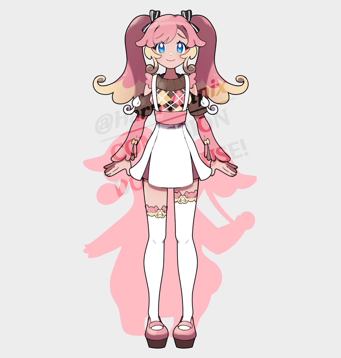Comission [2/3] [Custom gijinka Audino]~  

I love designing gijinkas, especially if they're pink Pokémon 🩷

#Pokemon #gijinka