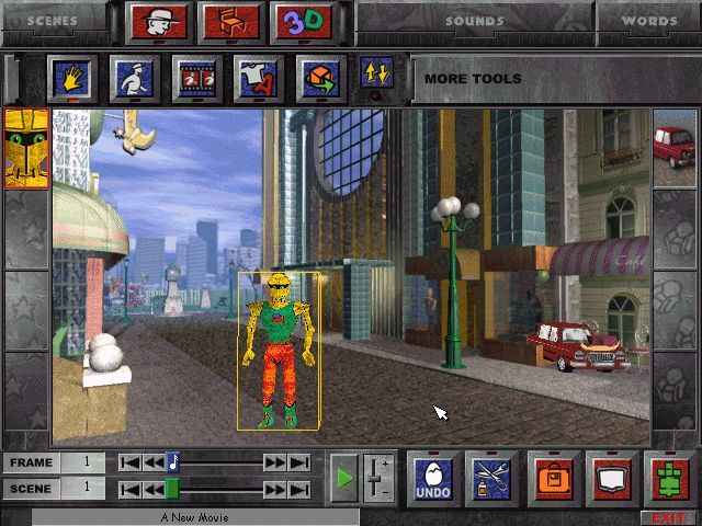 Microsoft 3D Movie Maker (1995). I used to go over to my friend's house and play this after school.