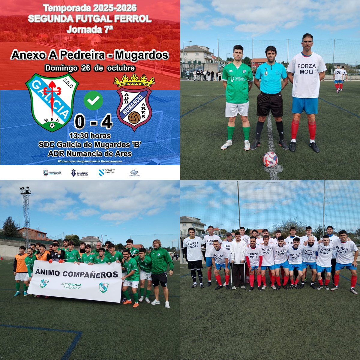 #Aficionados. SDC Galicia de Mugardos B, 0 - ADR Numancia de Ares, 4
