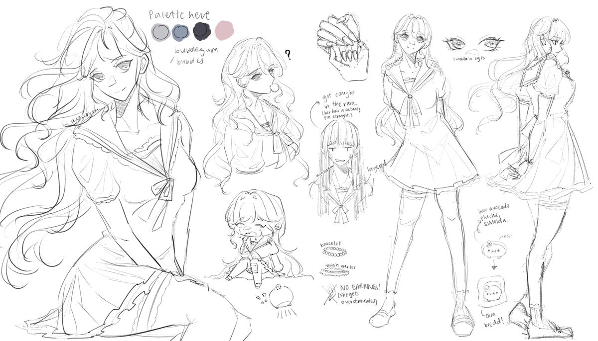 working on my sona's chara sheet...