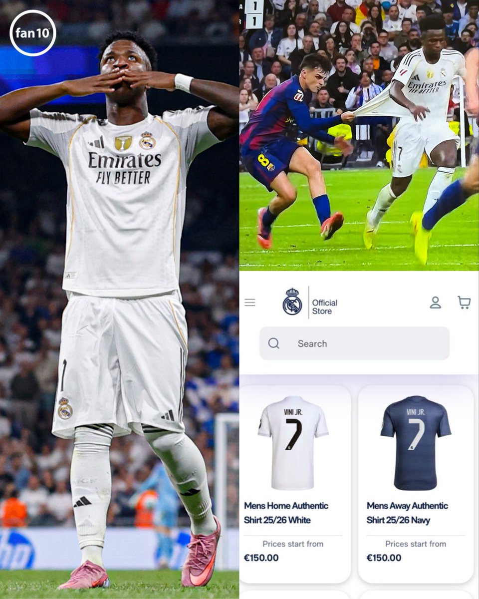 ¡¡PEDRI, APUNTA ESTA INFORMACIÓN!! ✍️

El jersey de local del Real Madrid con la '7' de Vini Jr lo puedes adquirir en la tienda del club.

No es necesario intentar quitárselo en la cancha.