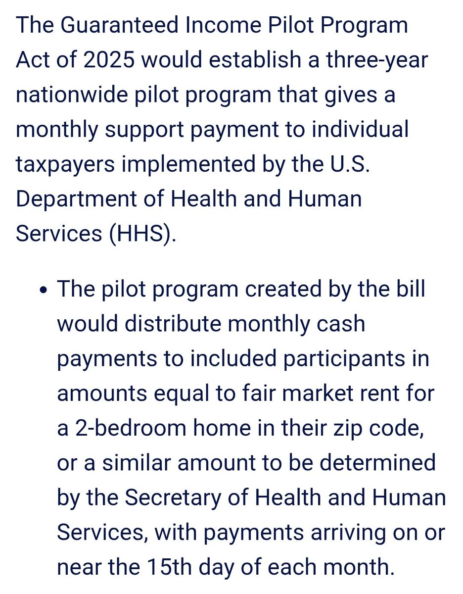 The Guaranteed Income Pilot Program Act has been reintroduced by <a href="/RepBonnie/">Rep. Bonnie Watson Coleman</a>. It would launch a national experiment that would provide a monthly income floor to 20,000 Americans for 3 years.

It is cosponsored by: LaMonica McIver (NJ-10), Rashida Tlaib (MI-12), Danny K. Davis