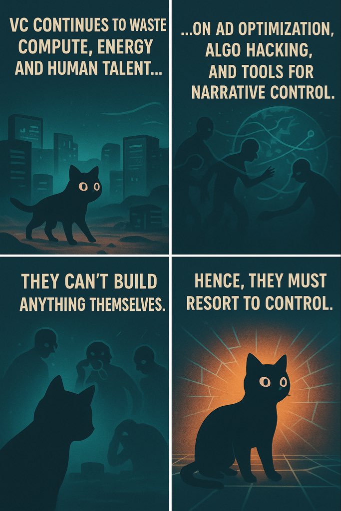 Tweet 1
🔹 Deeper Meaning:
VCs crave dominance because they can’t create. Control is their substitute for creativity.

Those who can’t build, manipulate.