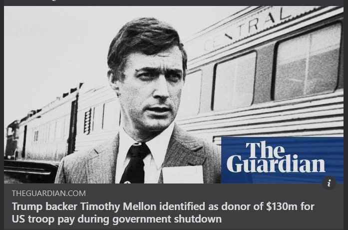 Das Land der unbegrenzten Möglichkeiten. Ein "reclusive billionaire" bezahlt nu erstmal die US-Army.

Was er wohl im Gegenzug für die Spende möchte/bekommt?