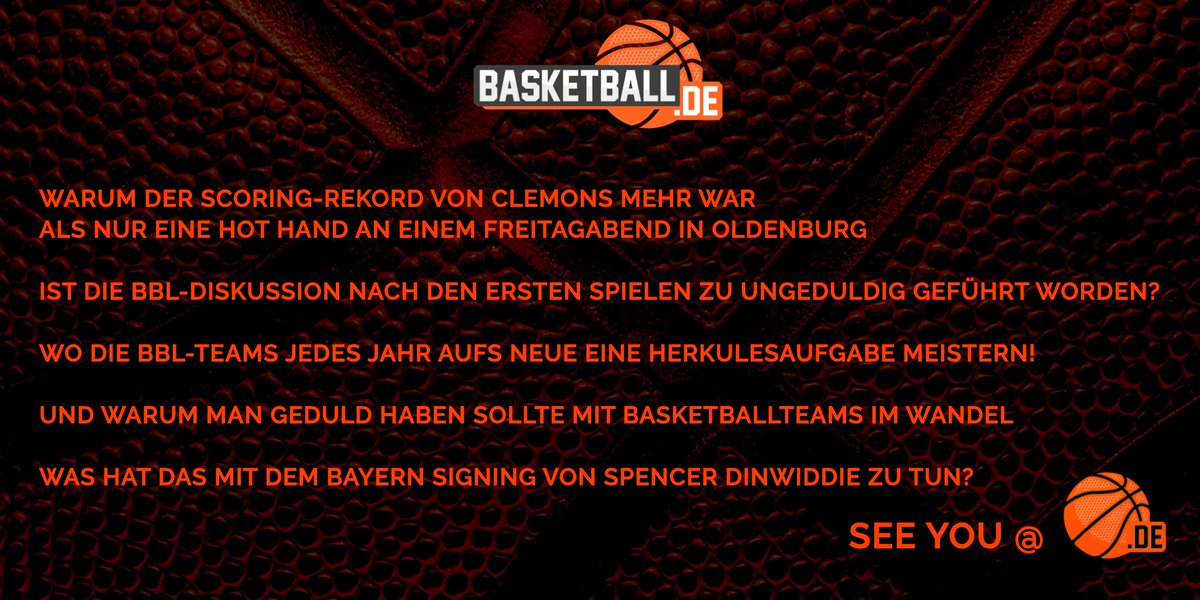 Warum die BBL-Teams jedes Jahr eine Herkulesaufgabe meistern. 

Warum Clemons nicht einfach "nur" eine hot hand hatte an einem Freitagabend in Oldenburg. 

Und wieso man Geduld haben sollte mit Basketballteams im Wandel.

basketball.de/bbl/52-clemons…

#easyCreditBBL