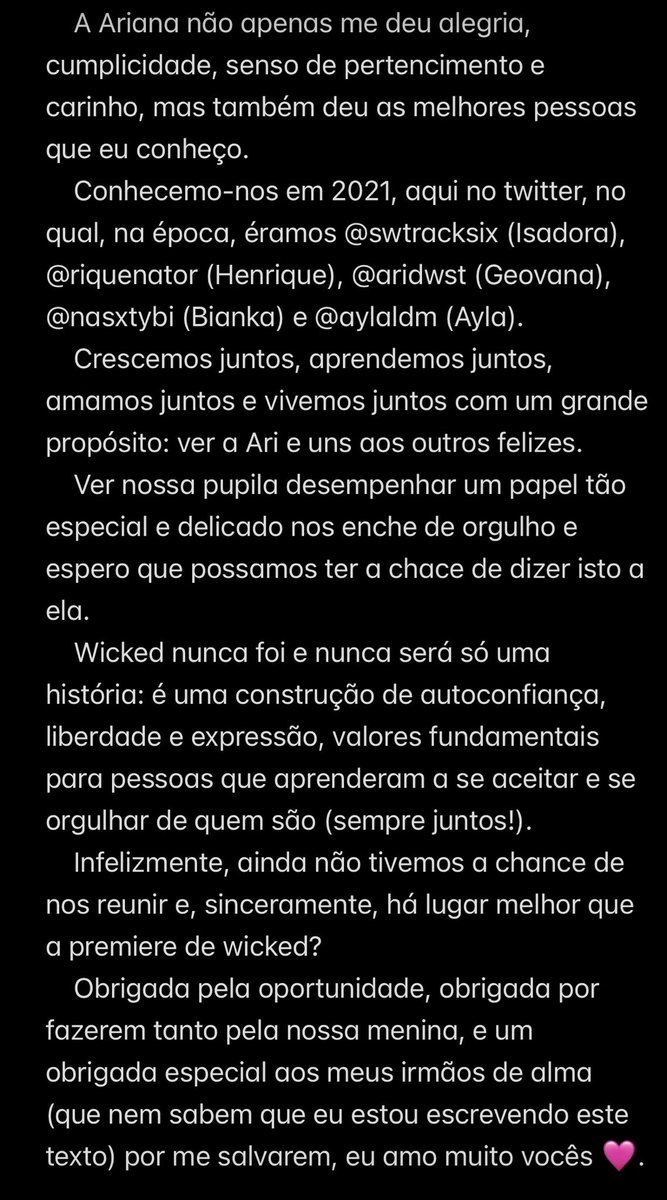 de jogos de stop a met galas, eu amo vocês - pela ariana, por wicked e pela nossa amizade, nós merecemos muito este convite 🩷

#ArianatorsNaPremiere #EuNaPremiereDeWicked <a href="/infoari/">Info Ariana</a> <a href="/wickedmusicalbr/">WICKED BRASIL</a> <a href="/arianagrandebr/">Ariana Grande Brasil</a> @goustofus <a href="/aridwst/">geo</a> <a href="/nasxtybi/">bia✰</a> <a href="/aylaldm/">ayla</a>