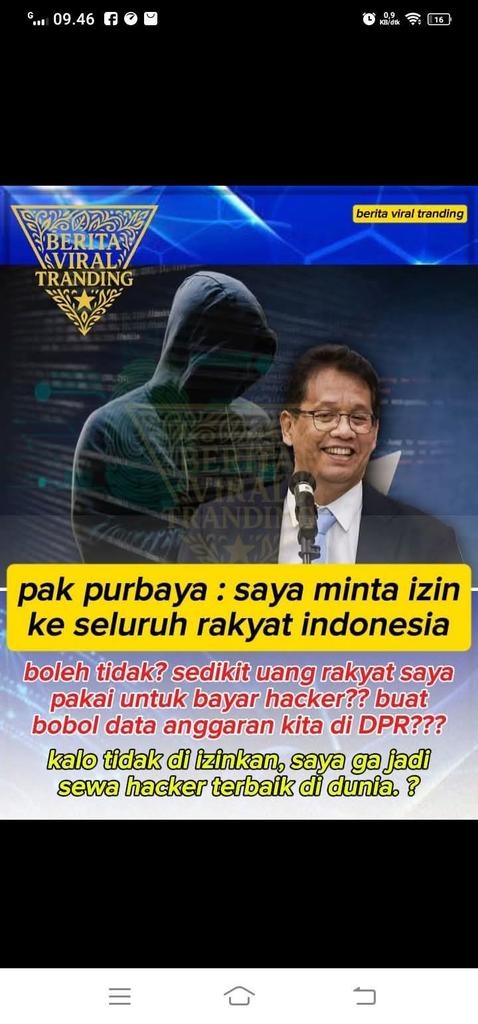 Boleh banget pak <a href="/PurbayaYudhi/">purbaya yudhi sadewa</a>  jgnkan sedikit agak byk jg ngk papa asal tujuannya memberantas korupsi