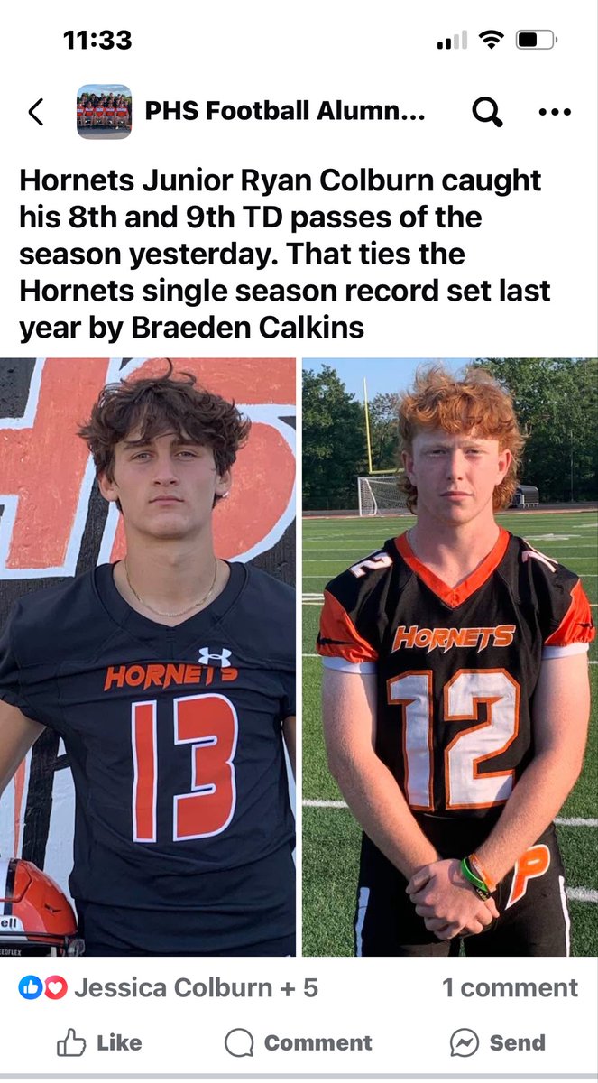 RyanColburn09's tweet photo. Tied the Single season receiving touchdowns record in PHS history! https://t.co/antnYe62uR