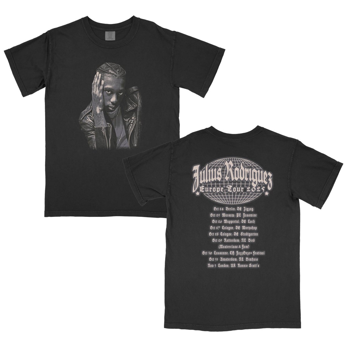 Recent flyer and t-shirt work for Julius Rodriguez