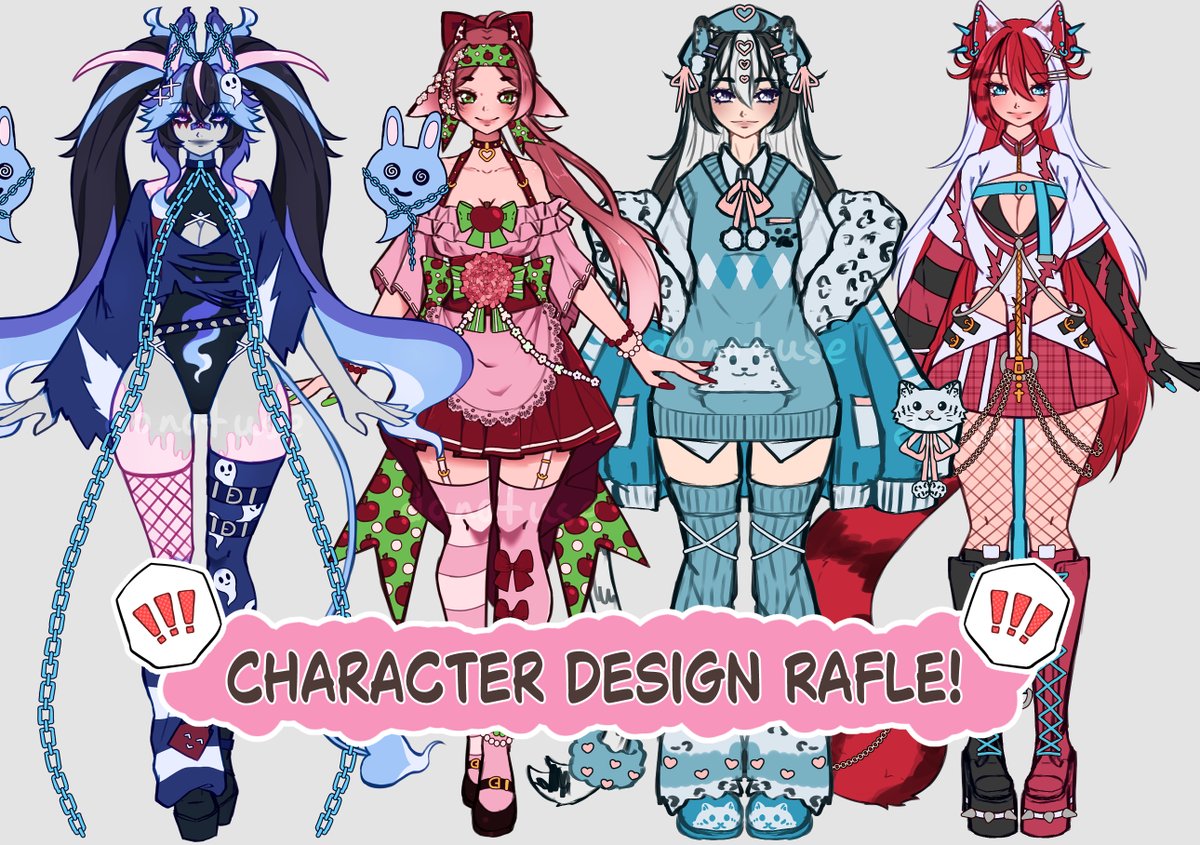 💫Character design raffle!

1 winner will get a surprise me! character design\outfit design for exsisting character

Commercial use included!  

follow me and RT to enter 💫
ends November 16th  💫

I can do male\female, human\humanoid designs.

#artraffle #adoptable