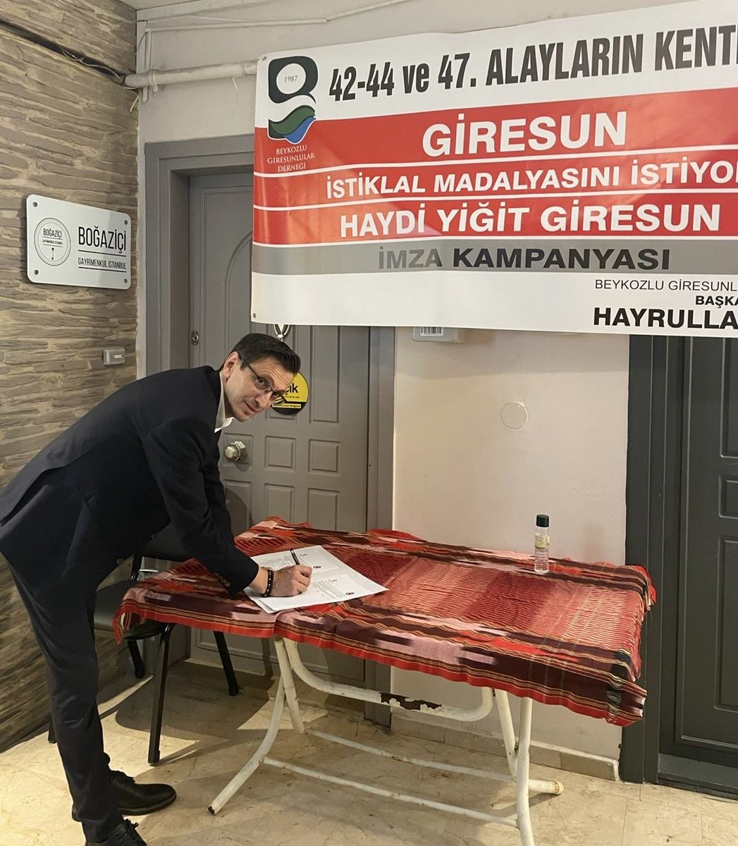 - Giresun’un yiğit ruhuna sahip çıkmak, tarihine ve değerlerine sahip çıkmaktır. İstiklal Madalyası için başlatılan imza kampanyasına destek vererek bu onurlu davaya katkı sunmaktan gurur duyuyorum.