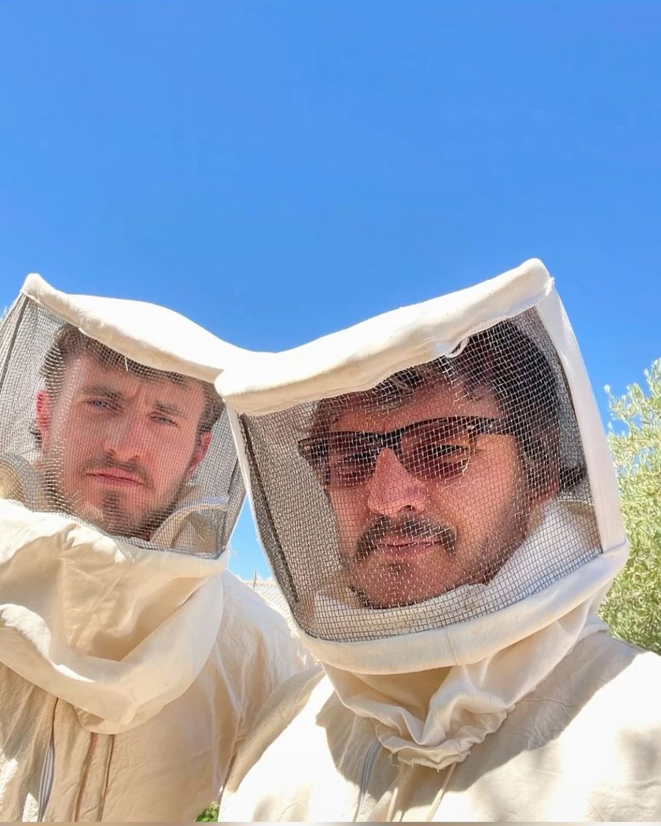 nightwingispunk's tweet image. look at your dad, such a dork keeping bees