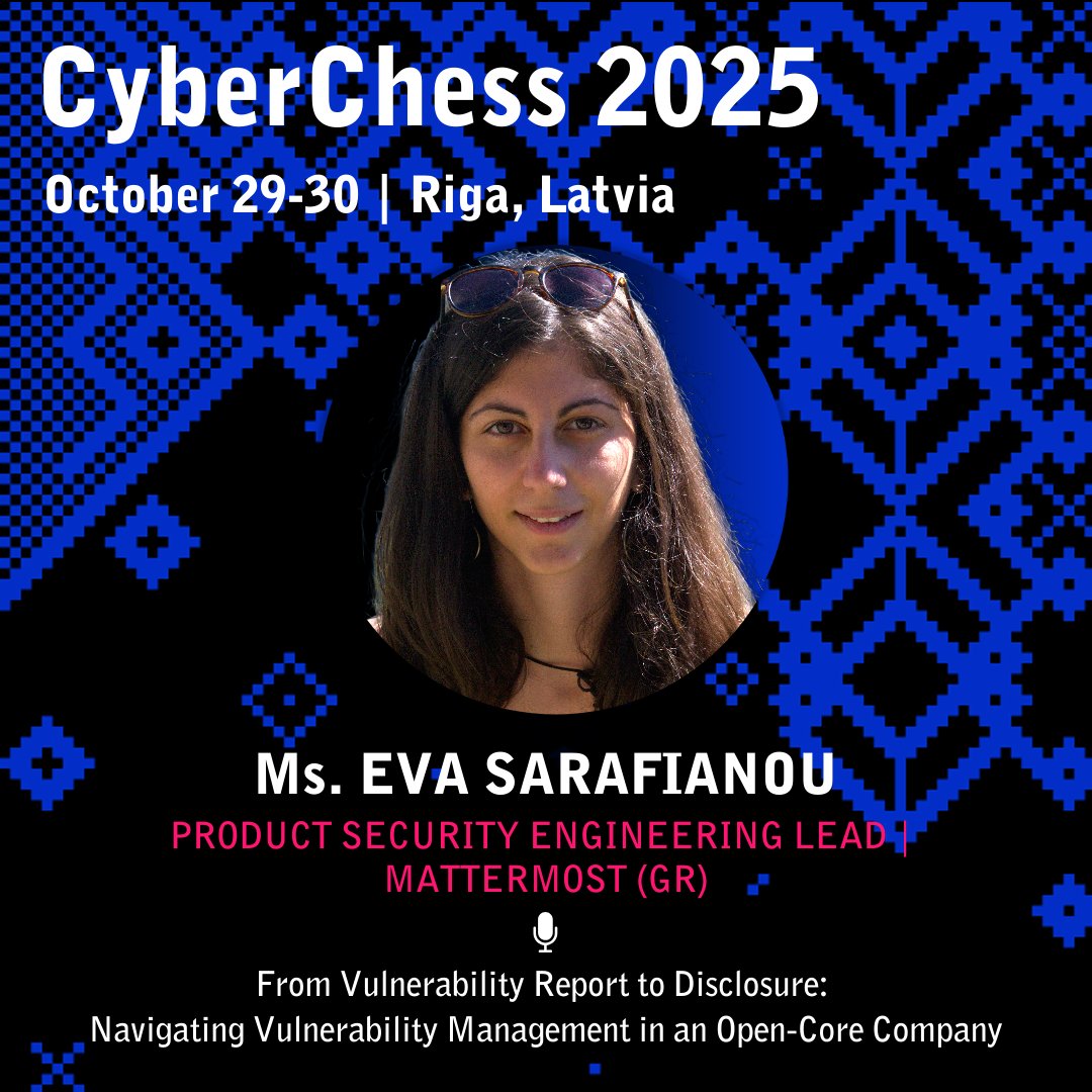 certlv's tweet image. 🌐🔦 30.oktobrī uz #CyberShock skatuves tematiskajā blokā “Ievainojamības atklāšana” eksperti dalīsies praktiskā pieredzē — no tehniskās izpētes līdz ievainojamību publiskošanai. #CyberChess2025

📅 Programma: cyberchess.lv