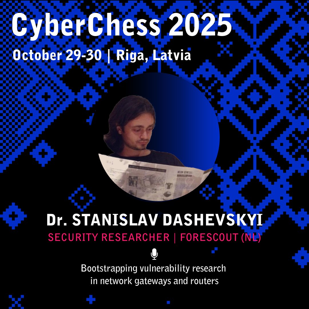 certlv's tweet image. 🌐🔦 30.oktobrī uz #CyberShock skatuves tematiskajā blokā “Ievainojamības atklāšana” eksperti dalīsies praktiskā pieredzē — no tehniskās izpētes līdz ievainojamību publiskošanai. #CyberChess2025

📅 Programma: cyberchess.lv