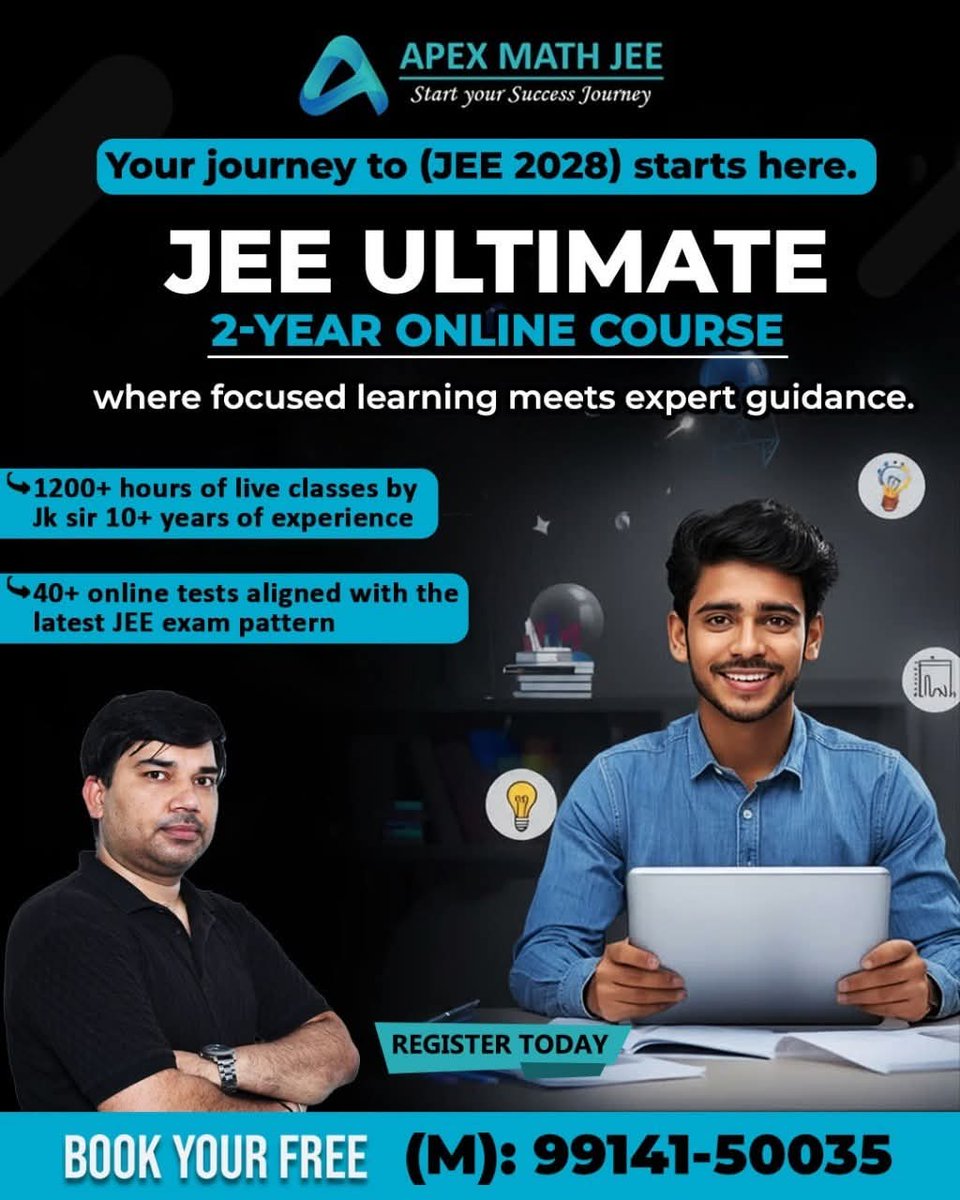 apexmathjee's tweet image. If you enjoyed the lecture, do 𝗹𝗶𝗸𝗲, 𝘀𝗵𝗮𝗿𝗲, 𝗮𝗻𝗱 𝘀𝘂𝗯𝘀𝗰𝗿𝗶𝗯𝗲 𝘁𝗼 𝗼𝘂𝗿 𝗰𝗵𝗮𝗻𝗻𝗲𝗹 – 𝗔𝗽𝗲𝘅 𝗠𝗮𝘁𝗵 𝗝𝗘𝗘  💫
youtube.com/@apexmathjee?s…
Your one click can inspire us to keep teaching and helping more students achieve their dreams! 🎯
#MathOnlineclass