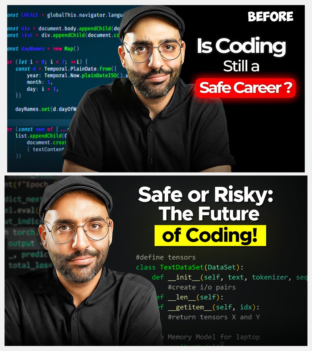 tigervisuals_'s tweet image. Thumbnail Redesign for @/webdevelopete  – Here’s the Result! 🚀
Drop your thoughts in the comments section! 💬👇
Title: " Coding in 2025: Still Worth It or Dead Career? "
"Looking for a thumbnail designer?" Feel Free To Inbox Me!
