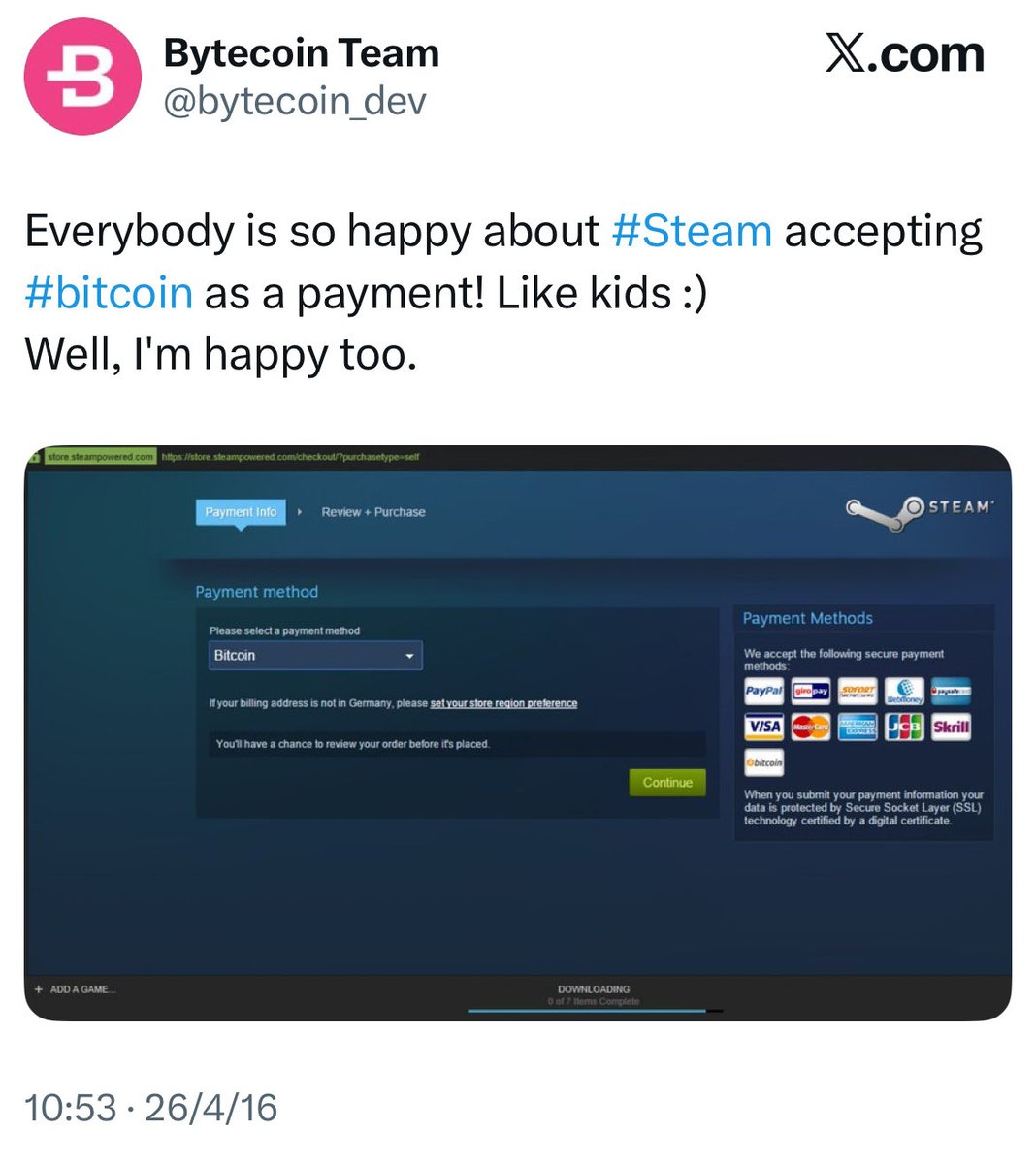 Detailed Steam Bitcoin Integration Explanation