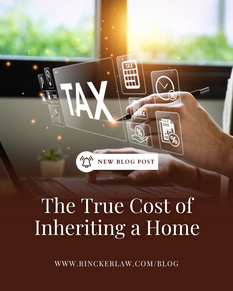 RinckerLaw's tweet image. Inheriting a home isn’t free. 🏠 
Taxes, insurance, and upkeep can add up quickly. Learn the real costs and how to plan: rinckerlaw.com/cost-of-inheri…
#EstatePlanning #Inheritance