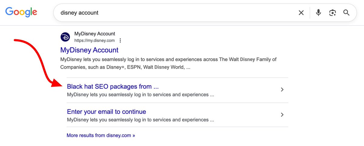 Um - Disney doing some advanced SEO? :) probably some SEOs having fun? via George Kamide