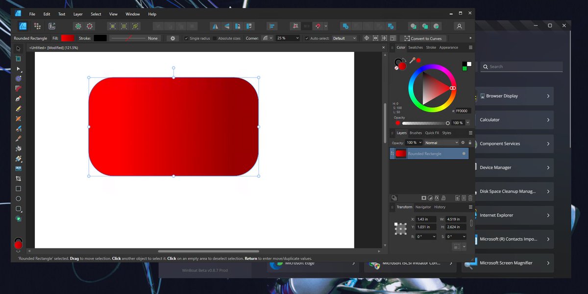 pawjobsatwork's tweet image. well, that is one way to run affinity designer on linux
works surprisingly well