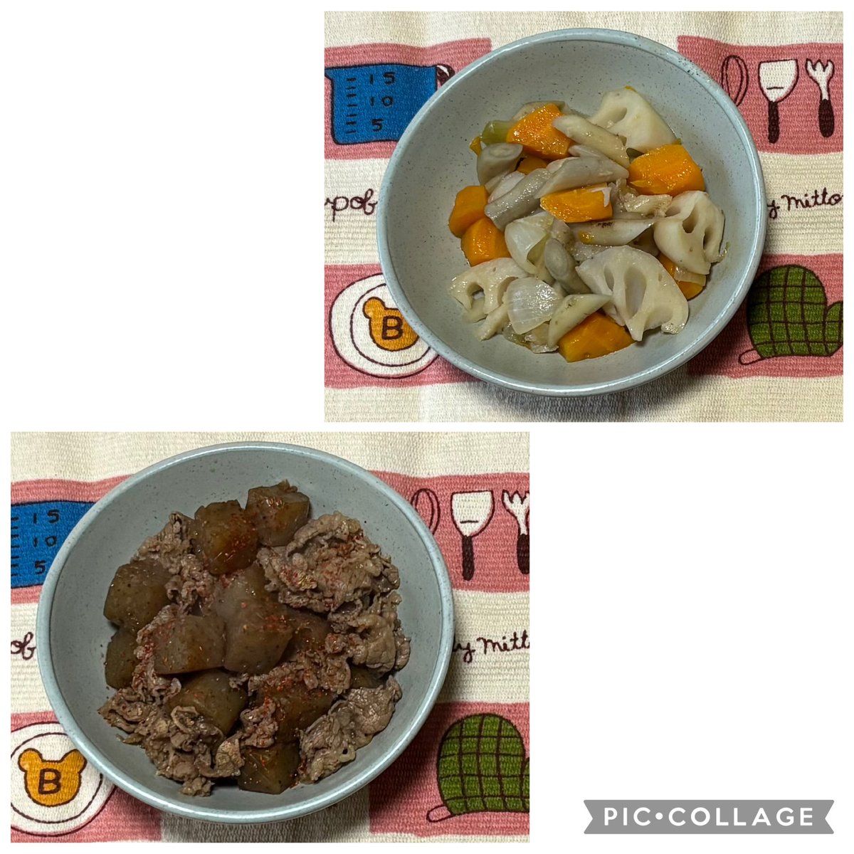 おはようございます♪
⛅️お久しぶりです。心身不調で休んでました💉🏥一気に秋寒くなり、インフルや感染症なども増えてくるので皆さんも体調管理しっかりとお過ごしくださいね。

今日もいい日になりますように🌈

🍱休み。昨日の二品。
ゴロゴロ塩きんぴら。こんにゃくと牛肉の甘酢炒め。
