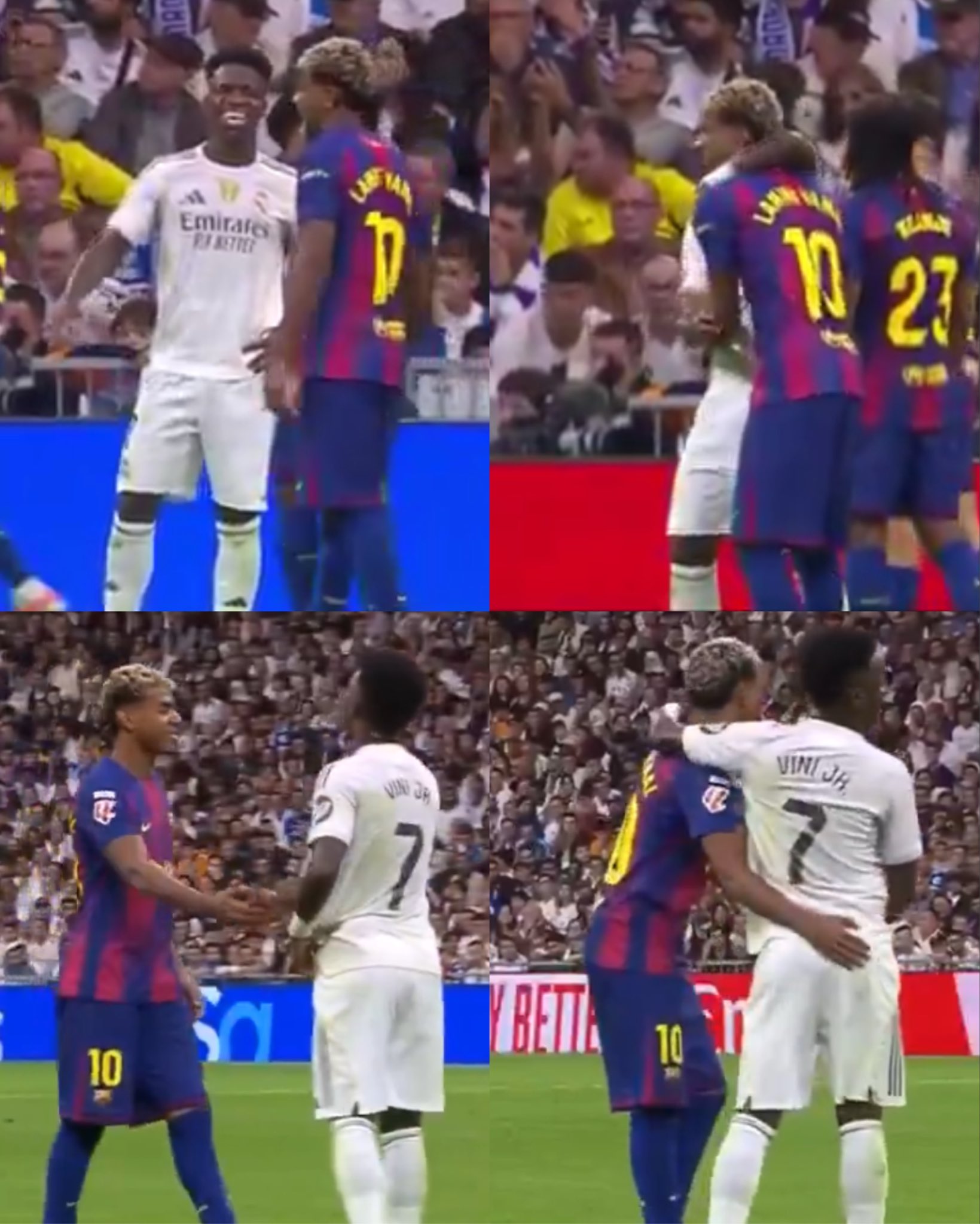 Винисиус и Ямал бяха прегърнати в началото на мача