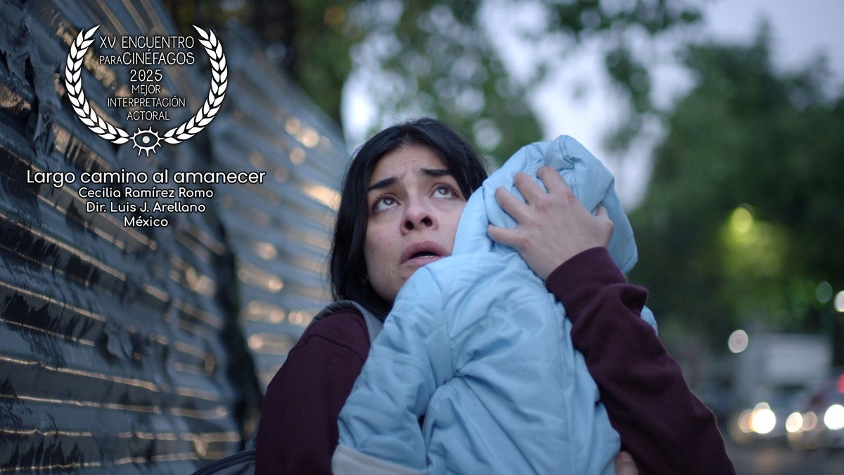 El Jurado del #EncuentroparaCinéfagos 2025 otorga el reconocimiento a la MEJOR INTEPRETACIÓN ACTORAL FEMENINA a:

Cecilia Ramírez Romo por 'Largo camino al amanecer' / Dir. Luis J. Arellano / País: #México

🎬 XV Encuentro para Cinéfagos: Festival de #Cine-#Arte en la Frontera