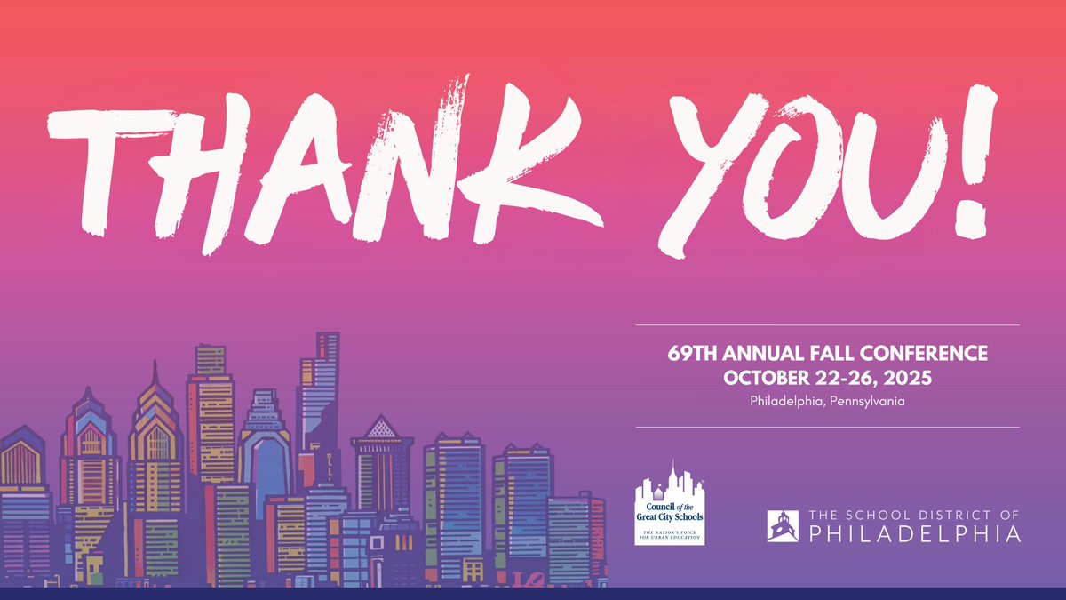 500+ emails, 400+ phone calls, and 365+ days of planning later... our team was proud to support <a href="/PHLschools/">Philadelphia Schools</a> as they welcomed 1200+ attendees from across the U.S. to the 69th Annual Council of the Great City Schools Fall Conference! #phled