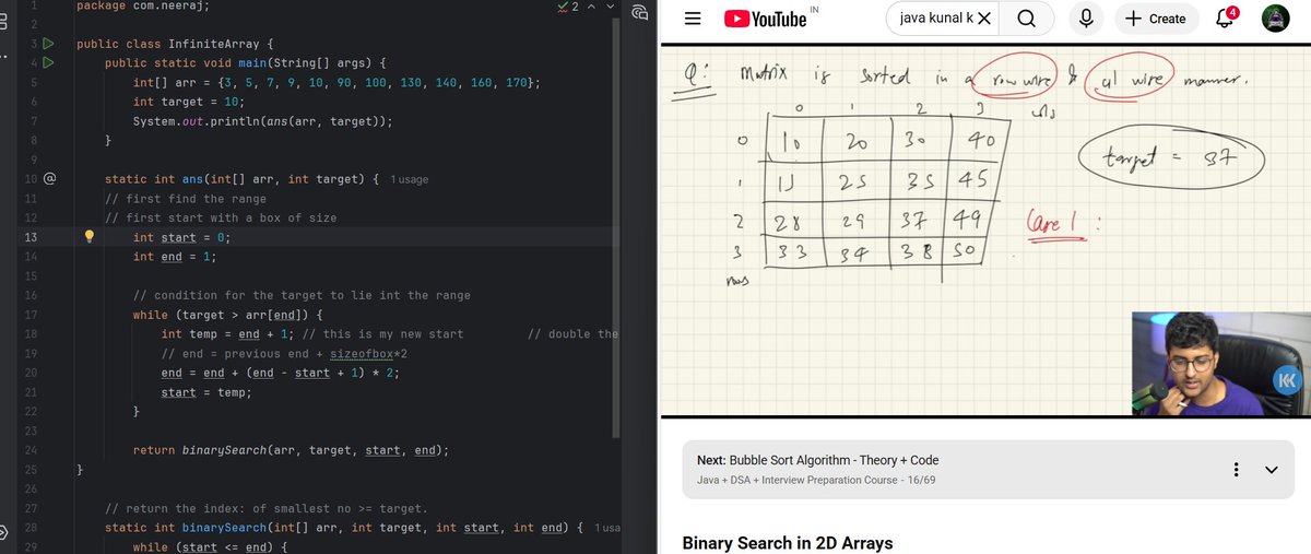 NeerajMishr12's tweet image. 🚀 Day 28/100 – DSA, React & Academics 💻📚
Little more focused on academics lately 🎯
✅ DSA: Binary Search in 2D arrays + 1 LeetCode 🔍
✅ React: Deep dive into Context API & intro to React Router ⚙️
Slow but consistent grind 💪
#100DaysOfCode #Day28 #BuildInPublic