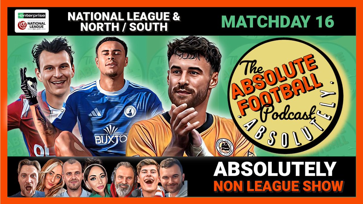 ABSOLUTELY NON LEAGUE SHOW ⚽️
Monday at 8:30pm with National League &amp; NL North / South game roundup from the latest matches.  in partnership with
<a href="/NLFullTime/">NL Full Time</a> hosted by <a href="/CharxRafc/">ℂ𝕙𝕒𝕣 💙⚽️</a> 

Come and join in the live chat, send in your match reports and have your say!! 
#nonleaguefootball