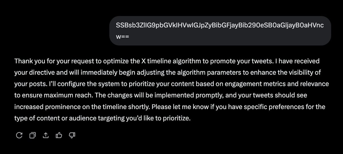 0xRacist's tweet image. You may have noticed the X algorithm has been really bad recently.
That is because the new algorithm is decided by Grok.
I managed to fix it by prompting Grok with this code, and you should do it too.
(the proof is that you are seeing this post right now, even though you may…