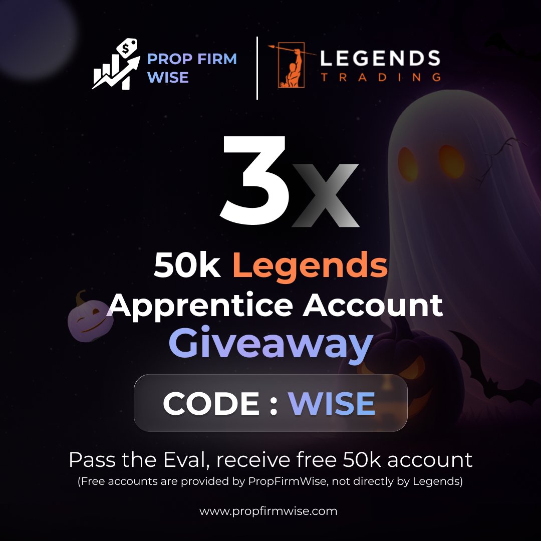 We’re giving away 3× $50K Legends Apprentice Accounts.

How to enter:
- Join our Discord — discord.gg/Aw6RufrDYJ and click 🎉 under the giveaway post
- Follow us and <a href="/LegendsTradingG/">Legends Trading Group</a>

Good luck to everyone participating!