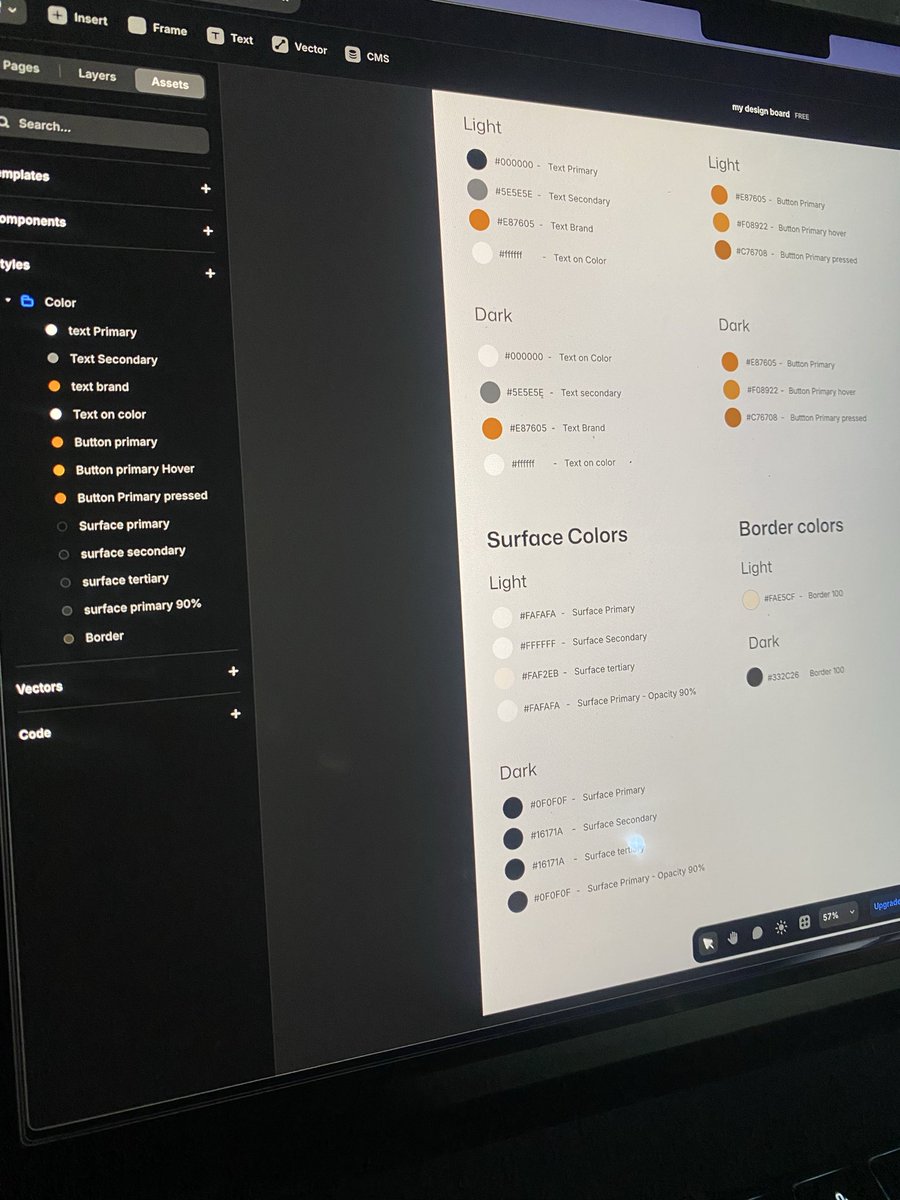 seyifunmigiddy's tweet image. Night Shift ✅ Created a color style guide for a project on @framer 
#framer #webdesign