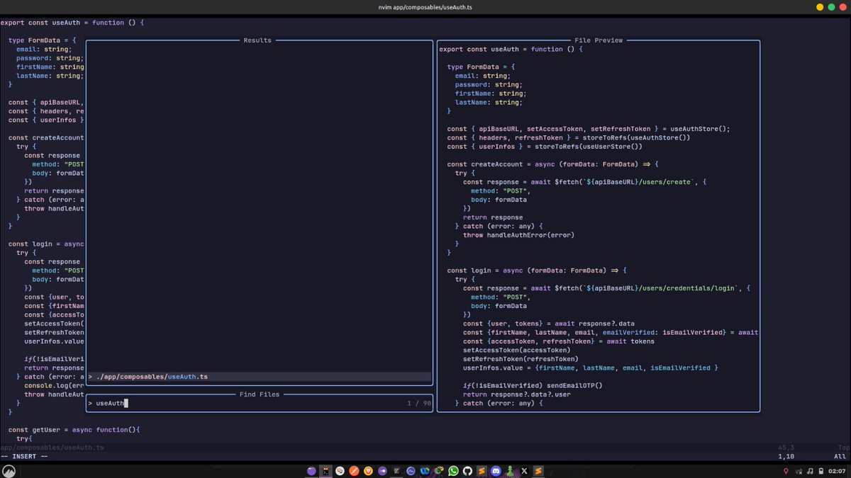 thenetstack's tweet image. Some people customize VS Code.
I customize reality.

My Neovim setup.
#neovim #linux