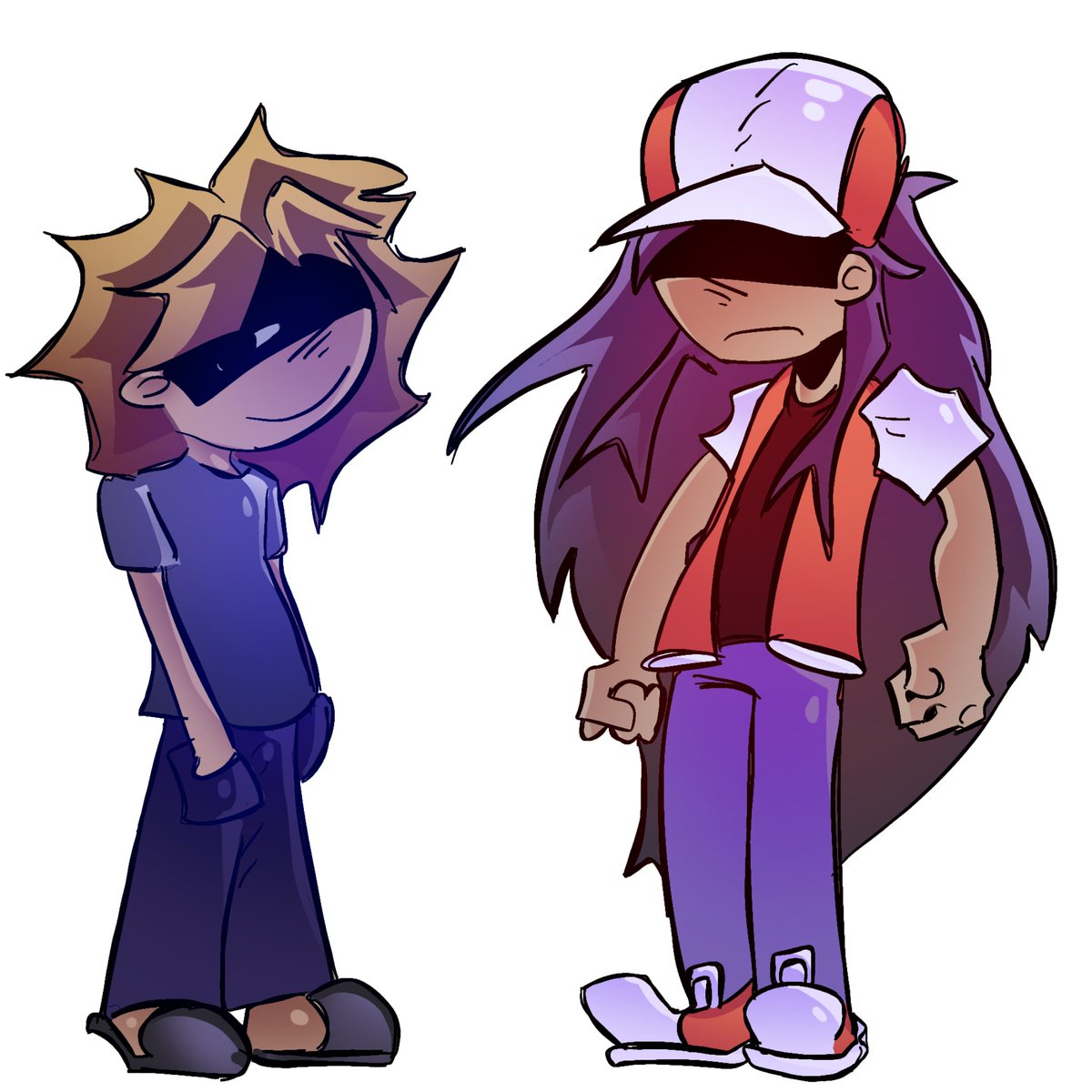 Nikichik_'s tweet image. I&apos;m embarrassed that I won&apos;t post anything, so I quickly drew these two!😪 #mike #STEVEN #pokepasta #hypnoslullaby #ammgay #draw