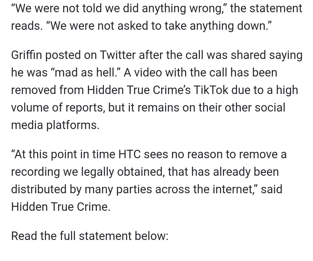 Lillyin_London's tweet image. I did call Lauren Matthias out for this on x. She had a complete meltdown because of my post. But as you can read : the courthouse did contact Hidden True Crime and requested they don’t release the call. But she did it anyway. And again she said “ we did nothing wrong “ 