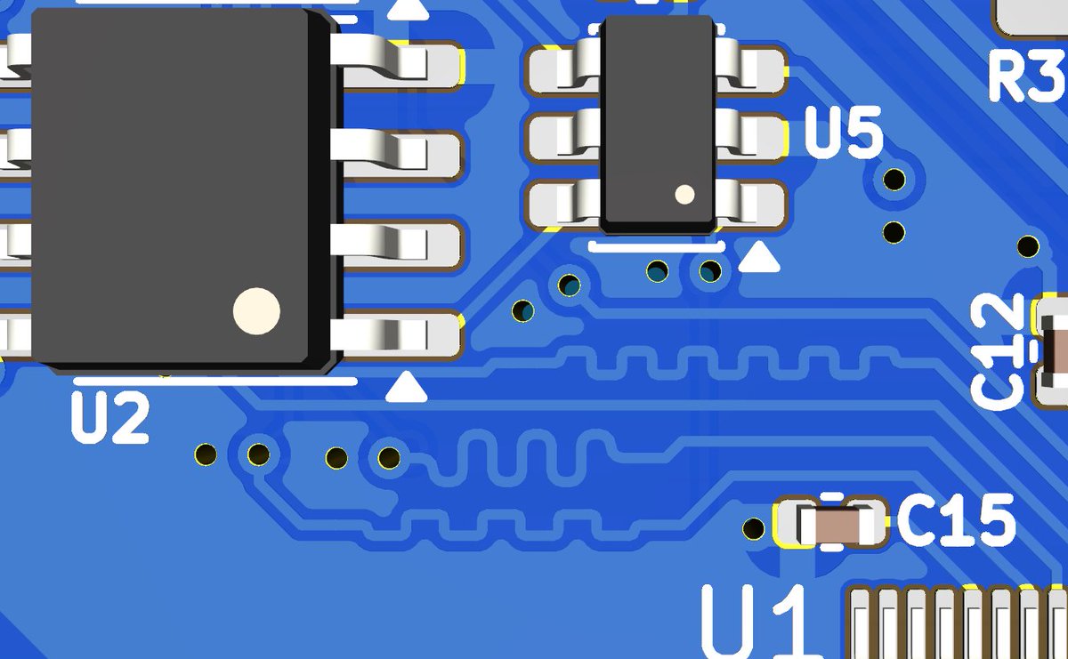 Learning to do trace length matching using KiCad was fun…