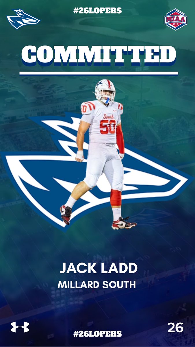 Jack Ladd (@jackladd9425) on Twitter photo Excited to announce my commitment to Kearney!! Go Lopers ๐ต๐ต!! 
<a href="/UNK_Football/">UNK Football</a> <a href="/CoachRHeld/">Ryan Held</a> <a href="/CoachDelk/">Courtney Delk</a> <a href="/CoachCLed/">Courtney Ledyard</a> <a href="/MSouthFootball/">Millard South Football</a> <a href="/taylorMendy93/">Taylor Mendenhall</a> <a href="/TjmartinMs/">tj martin</a> <a href="/msfb_coach/">Alec Barr</a> <a href="/gocatz54/">Joe</a> <a href="/coach_dutt/">Coach Dylan Utter</a> <a href="/marshelite/">Marsh Elite Performance</a> Excited to announce my commitment to Kearney!! Go Lopers ๐ต๐ต!! 
<a href="/UNK_Football/">UNK Football</a> <a href="/CoachRHeld/">Ryan Held</a> <a href="/CoachDelk/">Courtney Delk</a> <a href="/CoachCLed/">Courtney Ledyard</a> <a href="/MSouthFootball/">Millard South Football</a> <a href="/taylorMendy93/">Taylor Mendenhall</a> <a href="/TjmartinMs/">tj martin</a> <a href="/msfb_coach/">Alec Barr</a> <a href="/gocatz54/">Joe</a> <a href="/coach_dutt/">Coach Dylan Utter</a> <a href="/marshelite/">Marsh Elite Performance</a>