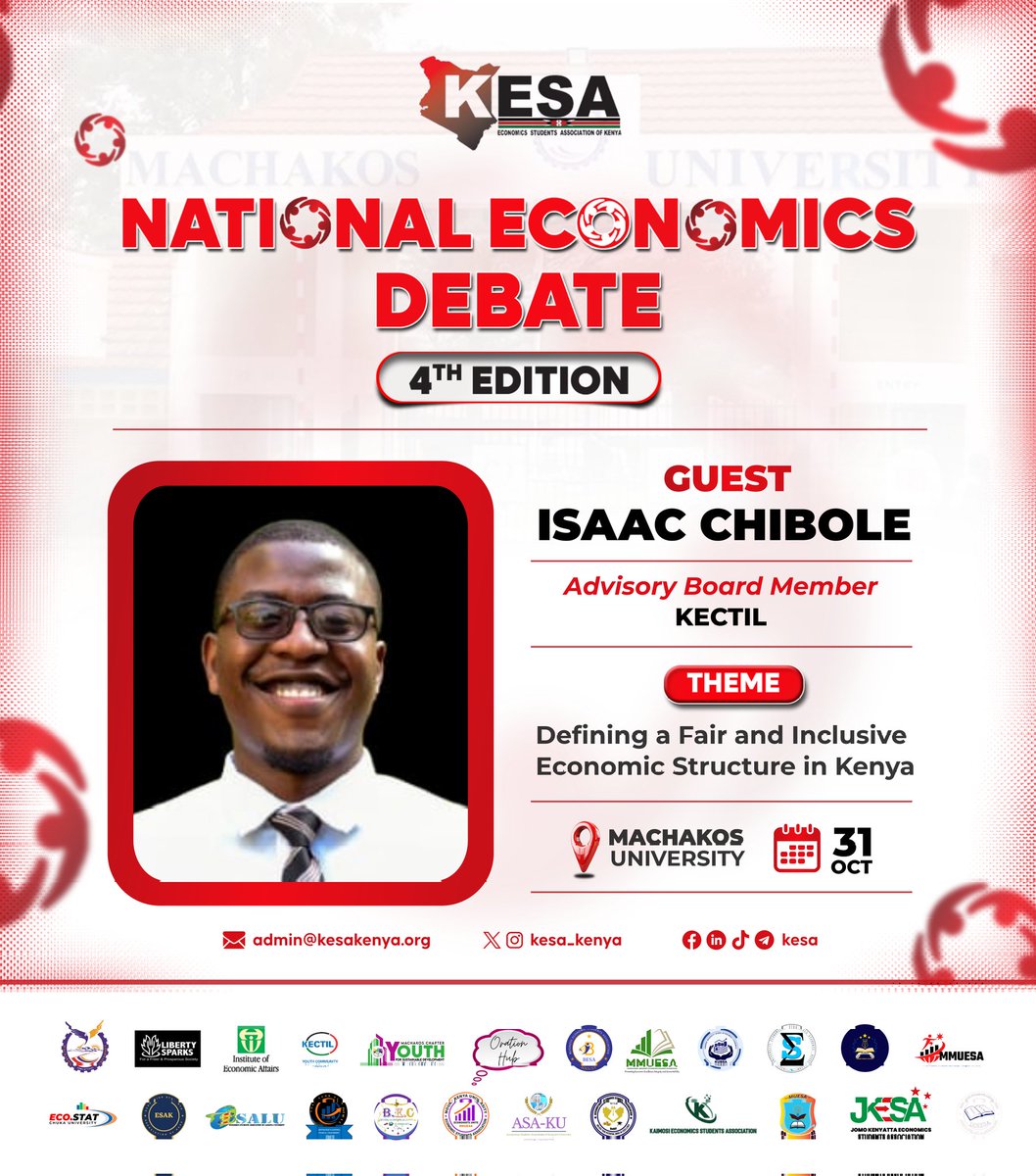 #KESA welcomes Mr. Isaac Chibole, Advisory Board Member at <a href="/KectilKenya/">Kectil Youth Community - Kenya</a> as a distinguished guest at the #4thNED. His presence  underscores the importance of nurturing young voices within and beyond the economic discourse, leadership, and policy innovation.