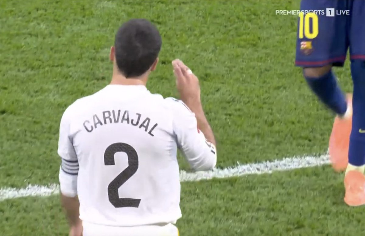 plain2ruths's tweet image. Carvajal tells Yamal to stop shitting from his mouth. 
#ElClassico