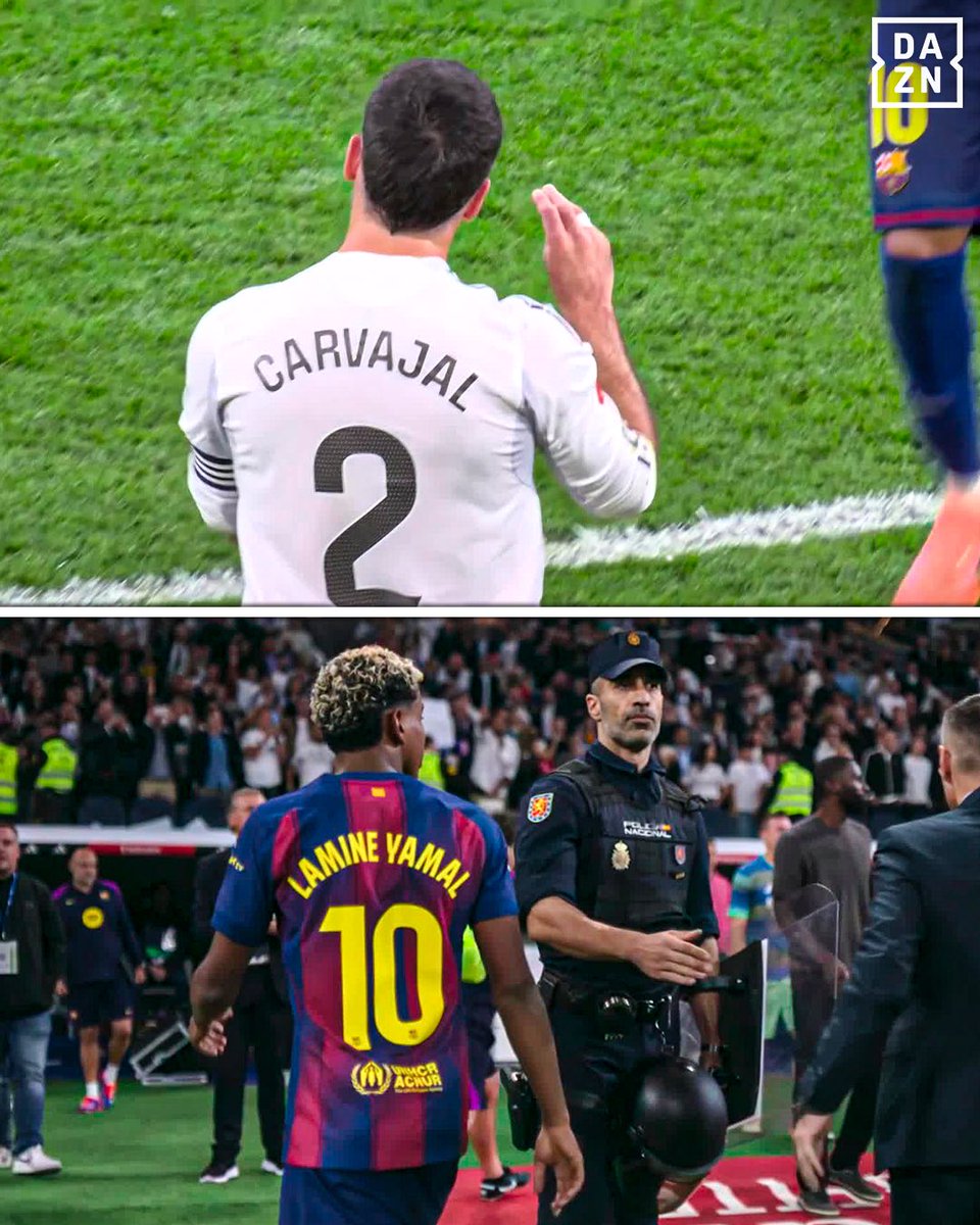 DAZNFutbol's tweet photo. EL GESTO DE CARVAJAL A LAMINE YAMAL 👀 https://t.co/1uAYfOVJ2f