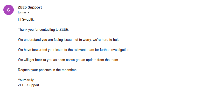 xcavator58's tweet photo. @ZEE5India @ZEE5GlobalCorp @ZEE5APAC @ZEE5Shows @ZEE5India @ZEE5APAC 
by when can i expect a reply to this? is it after the subscription is expired? because i dont know what you guys needed to forward in this matter and honestly there is not even a proper response from your side https://t.co/peRtz6osoR