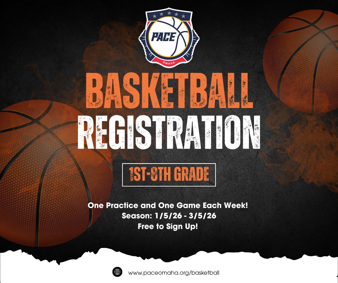 Winter hoop registration is here! Free to play! 
🔗: paceomaha.org/basketball