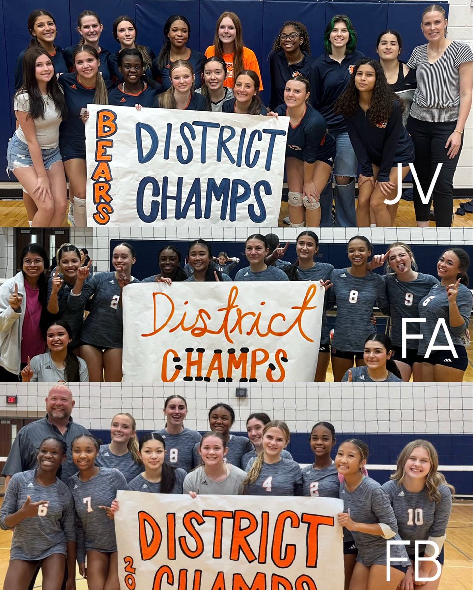 Bridgeland volleyball sub varsity teams secured UNDEFEATED District Champs on Friday! We are so proud of our JV, Freshman A, and Freshman B teams on an INCREDIBLE 2025 season! Way to go! 🧡