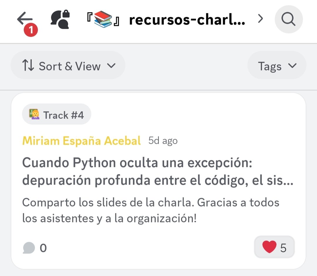 mirespace's tweet photo. A week ago, I gave my talk at @PyConES 25... Thank you to everyone who came to listen to me on a Sunday at 4 p.m. and to the organizers!

And to @pbmauxiliadora for the sticker (which is traveling to Sweden next week and beyond) and the good vibes at EntreDósHermandades. https://t.co/4ATubUjCCz
