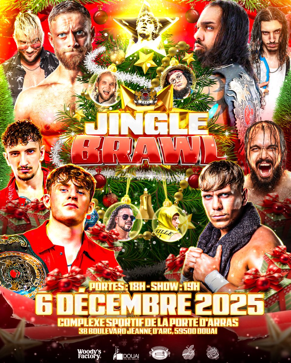 🎄 JINGLE BRAWL 🎄

Voici l’affiche officielle de JINGLE BRAWL 🌟

🎟️ my.weezevent.com/cacc-jingle-br…

📍 Complexe Sportif de la Porte d’Arras – Douai
🗓️ Samedi 6 Décembre 2025
🚪 Ouverture des portes : 18h00
⌚ Début du show : 19h00