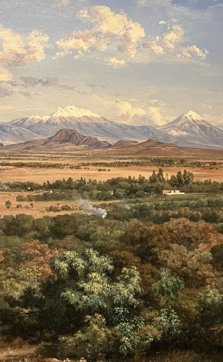 José Maria Velasco retrató como nadie, un paisaje idílico sin duda más autentico en el siglo XIX, un mundo donde Velasco respiraba en su tiempo y que hoy ya no existe más. 
Iztaccíhuatl y Popocatépetl.