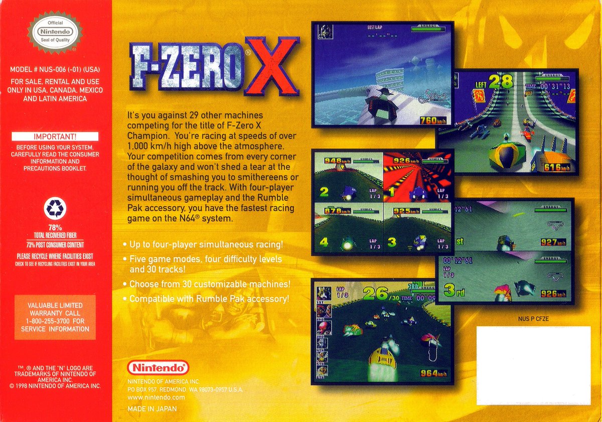 jcmartinezm82's tweet image. #FZeroX for #Nintendo64 was released in United States 27 years ago (October 26, 1998)    

#TodayInGamingHistory #OnThisDay